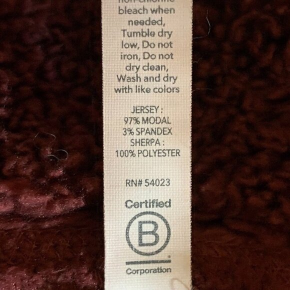 Athleta‎ Reversible Sherpa 511866 Maple Red Hooded Sweatshirt Size S - Picture 9 of 12